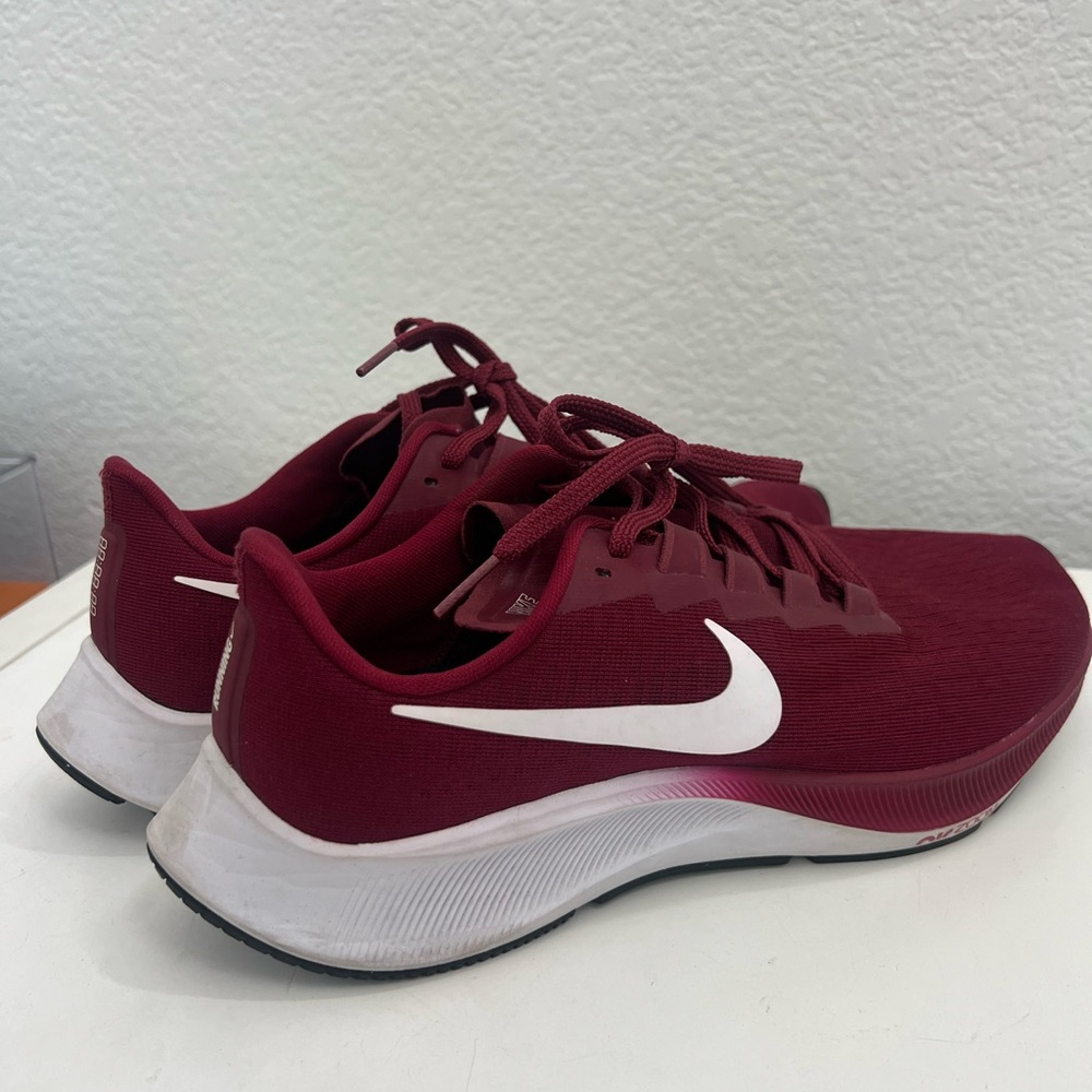 Nike Zoom Pegasus 37 Burgundy and White Sneakers